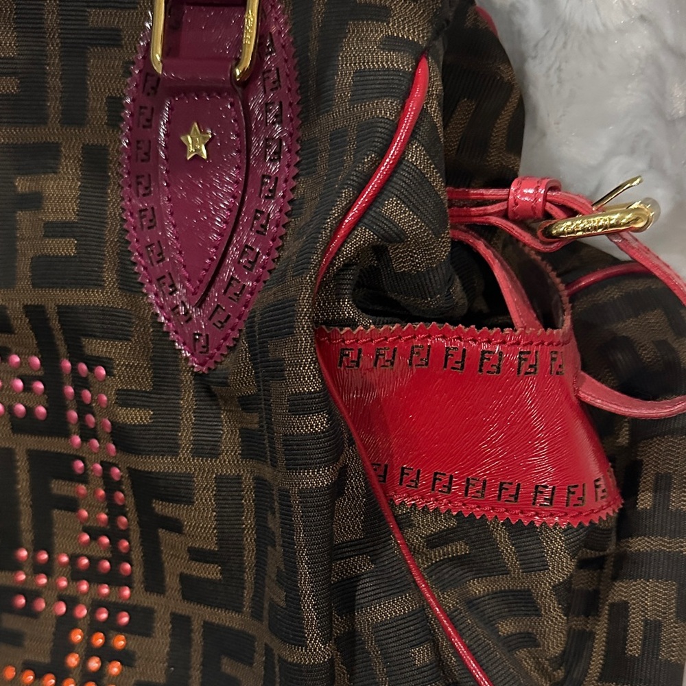 Fendi Zucca canvas bag, multicolored, canvas and leather chef de jour bag - Picture 3 of 14